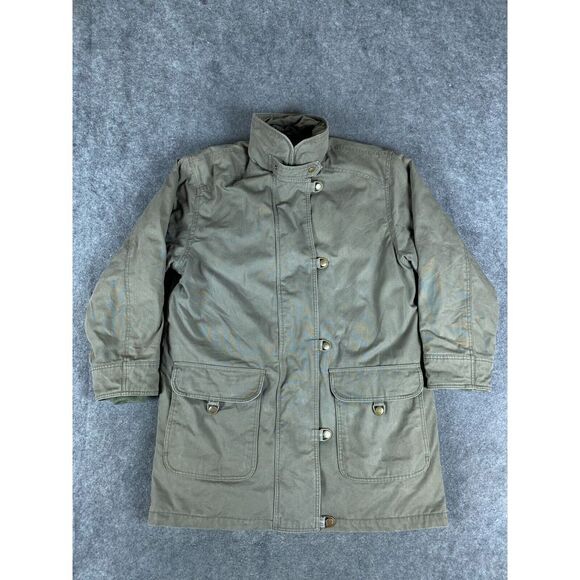 Vintage Eddie Bauer Chore Jacket Womens Large Green Goose‎ Down Insulated - Picture 1 of 12